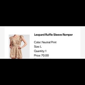Leopard Ruffle sleeve romper